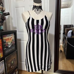 Omighty A Tim Burton Film striped mini dress Beetlejuice